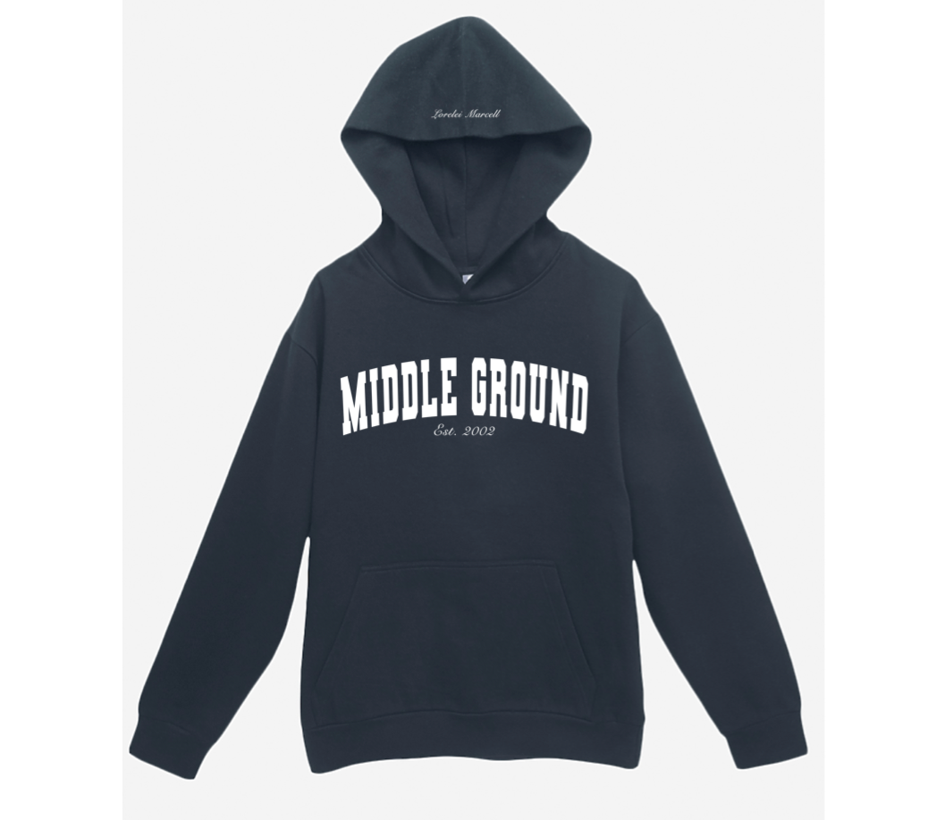 "Middle Ground" Pull Over Hoodie (Faded Black)