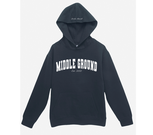 "Middle Ground" Pull Over Hoodie (Faded Black)